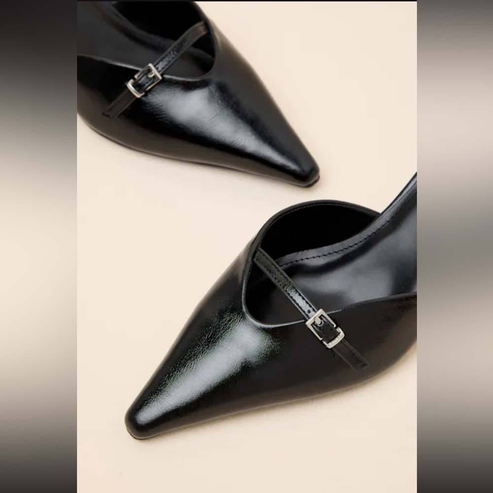 NWB Lulus Austine Black Pointed-toe Mule Pumps - Size 11 - Picture 6 of 7